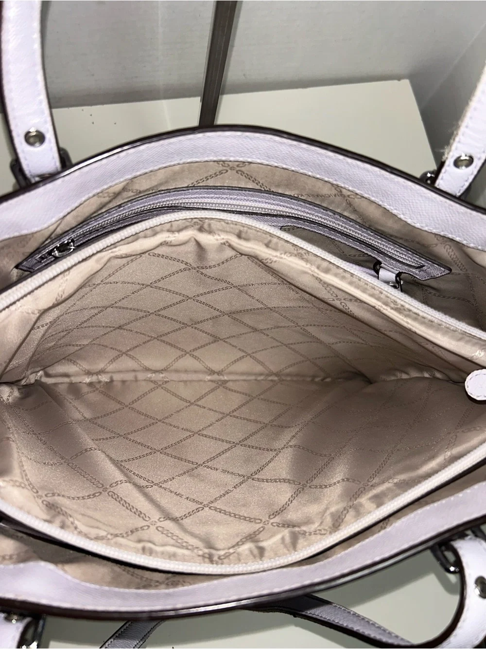 Michael Kors Voyager Light Lilac Saffiano Leather Tote Bag Shoulder Bag